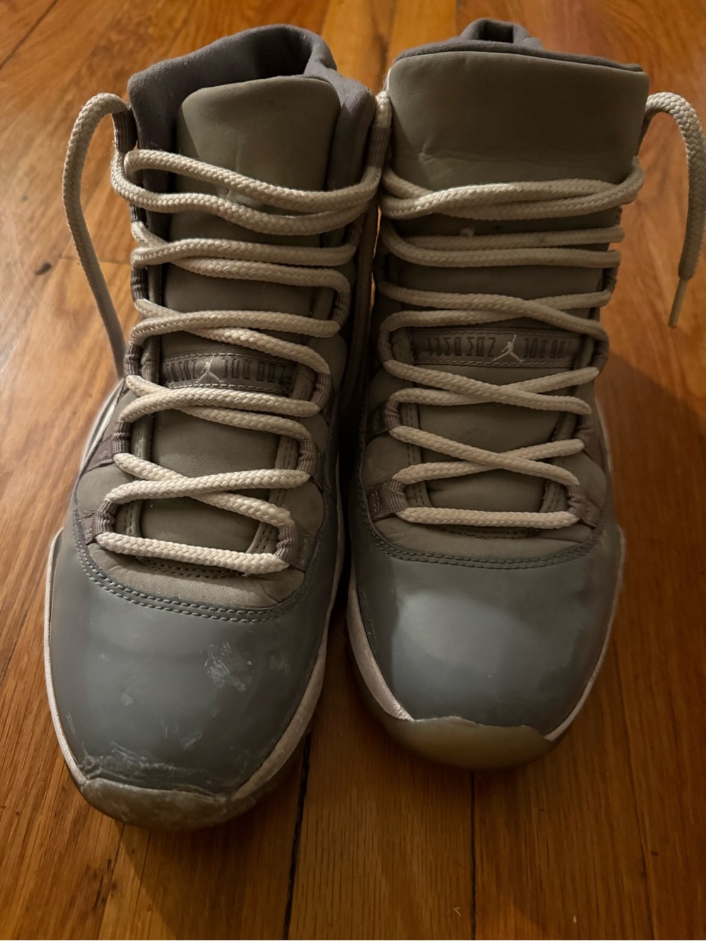 Jordan High-Top Sneakers in Gray and Cream